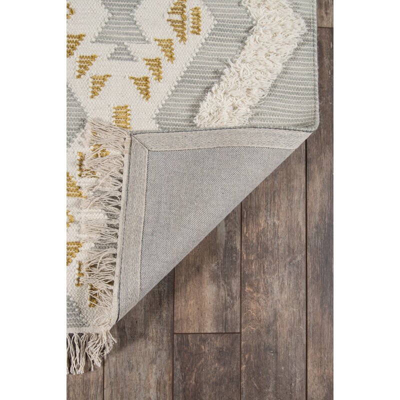 Gray flatweave Wool Area Rug