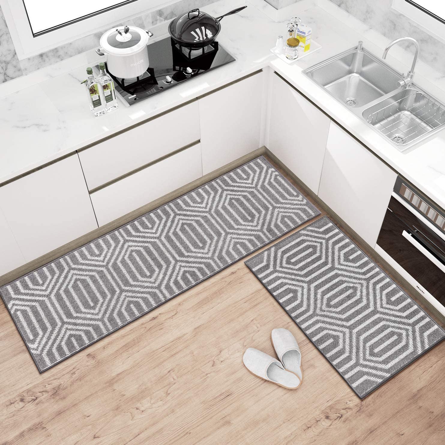 grey kitchen rug