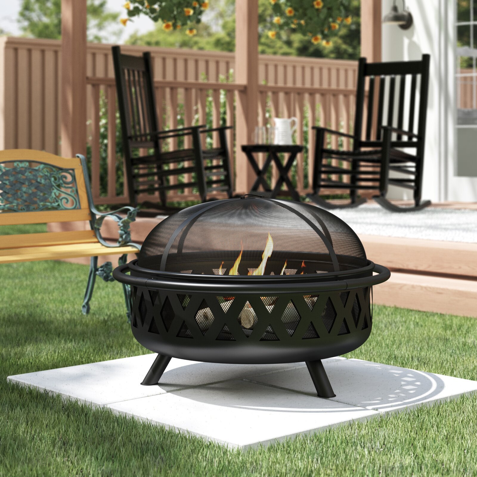 lattice fire pit