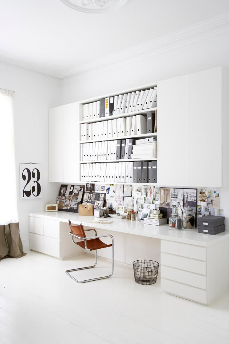 monochromatic home office