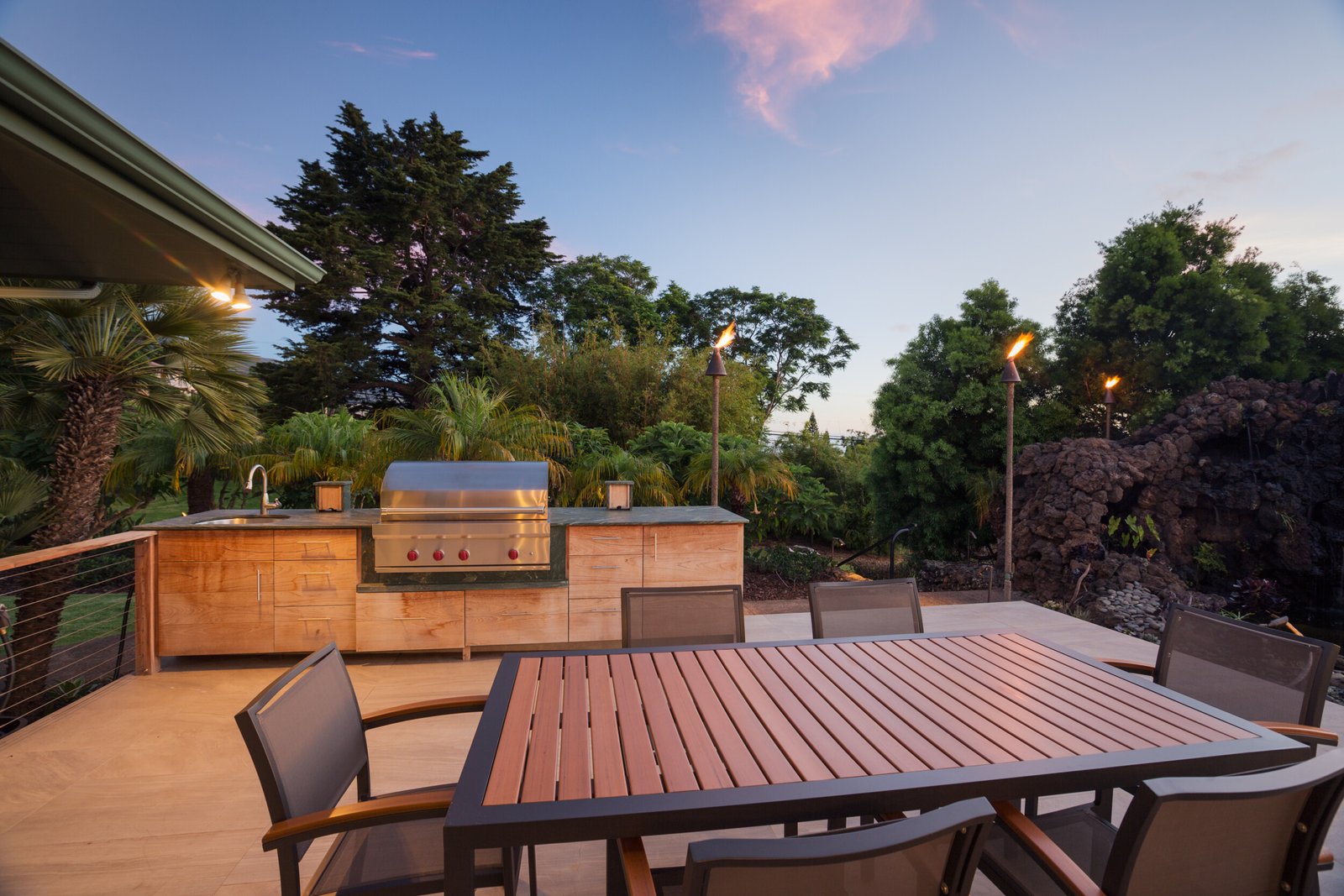 outdoor deck outside kitchen