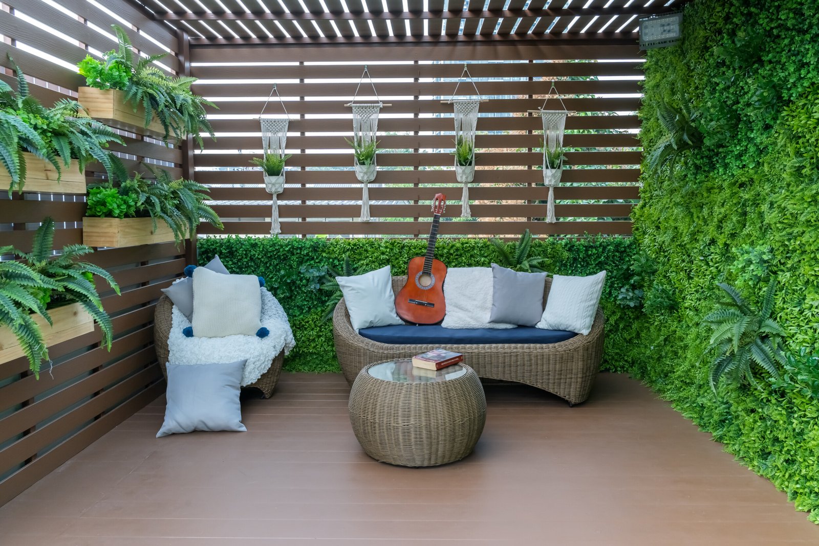 outdoo wooden deck living wall